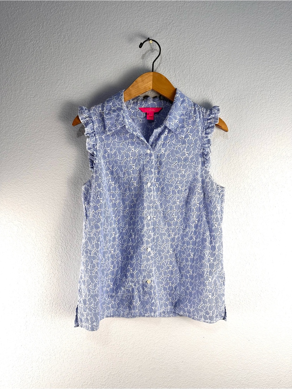 Lilly Pulitzer Lenox Eyelet Blouse Sz 8